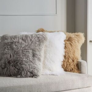 West Elm shearling decorative pillows